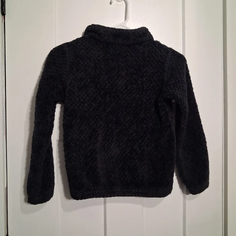 Columbia Fleece Jacket Girls S 7/8 Black Pink Zip Sherpa Warm Winter Outerwear